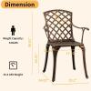 imageOutvita 4 Piece Outdoor Bistro Dining Chair Set AllWeather Cast Aluminum Dining Chairs with Cushion Stackable ampamp Easy to Store Furniture for Patio Garden Deck AntiqueBrownpattern Iii Without Cushion