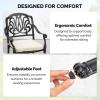 imageOutvita 4 Piece Outdoor Bistro Dining Chair Set AllWeather Cast Aluminum Dining Chairs with Cushion Stackable ampamp Easy to Store Furniture for Patio Garden Deck AntiqueBlackpattern I Include Cushion