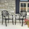 imageOutvita 4 Piece Outdoor Bistro Dining Chair Set AllWeather Cast Aluminum Dining Chairs with Cushion Stackable ampamp Easy to Store Furniture for Patio Garden Deck AntiqueBlackpattern I Without Cushion