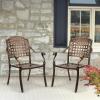 imageOutvita 4 Piece Outdoor Bistro Dining Chair Set AllWeather Cast Aluminum Dining Chairs with Cushion Stackable ampamp Easy to Store Furniture for Patio Garden Deck AntiqueBrownpattern V Without Cushion