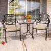 imageOutvita 4 Piece Outdoor Bistro Dining Chair Set AllWeather Cast Aluminum Dining Chairs with Cushion Stackable ampamp Easy to Store Furniture for Patio Garden Deck AntiqueBrownpattern I Include Cushion