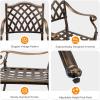 imageOutvita 4 Piece Outdoor Bistro Dining Chair Set AllWeather Cast Aluminum Dining Chairs with Cushion Stackable ampamp Easy to Store Furniture for Patio Garden Deck AntiqueBrownpattern Iv Without Cushion