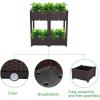 imageOutvita 4 Sets Raised Garden Bed with Legs Square Elevated Planter Garden Box with Drainage Plug for Indoor Outdoor Planting Flowers Vegetables Tomato and HerbsBrownBrown