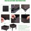 imageOutvita 4 Sets Raised Garden Bed with Legs Square Elevated Planter Garden Box with Drainage Plug for Indoor Outdoor Planting Flowers Vegetables Tomato and HerbsBrownBrown