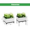 imageOutvita 4 Sets Raised Garden Bed with Legs Square Elevated Planter Garden Box with Drainage Plug for Indoor Outdoor Planting Flowers Vegetables Tomato and HerbsBrownWhite