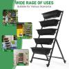 imageOutvita 44 FT Vertical Garden Bed 5 Tier Vertical Raised Planter Removable Black Raised Bed Box with 4 Wheels Movable Elevated Vegetable Flower Planter for Patio Yard Indoor OutdoorBlack