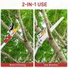 imageOutvita 4472FT Extendable Tree Pruner Lightweight Tree Trimmers Cut and Hold Pruning Trimmer Long Reach Pole Saw Telescoping Fruit Picker Branches Bypass Lopper Long Handle Pruner Silver4472FT