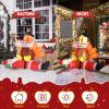 imageOutvita 49 FT Thanksgiving Turkey Inflatables Outdoor Decorations Blow Up Turkey with Pilgrim Hat Sitting on Santa Decor Builtin 3 LED Lights Thanksgiving ampamp Christmas Inflatable for Yard GardenTurkey