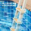 imageOutvita 5Step PE Pool Ladder Above Ground Heavy Duty Safety Deck Ladder Anti Slip Plastic Step for Inground Swimming Pool 48in to 54inIvory