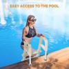 imageOutvita 5Step PE Pool Ladder Above Ground Heavy Duty Safety Deck Ladder Anti Slip Plastic Step for Inground Swimming Pool 48in to 54inIvory