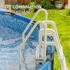 imageOutvita 5Step PE Pool Ladder Above Ground Heavy Duty Safety Deck Ladder Anti Slip Plastic Step for Inground Swimming Pool 48in to 54inIvory