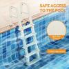 imageOutvita 5Step PE Pool Ladder Above Ground Heavy Duty Safety Deck Ladder Anti Slip Plastic Step for Inground Swimming Pool 48in to 54inIvory