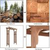 imageOutvita 7 Ft Wooden Garden Arbor Arch Fir Wood Arbour Trellis Pergola Archway for Wedding Ceremony Decoration Pergola Plant Climbing Rose Vines Lawn Courtyard Patio Dark BrownBrown