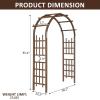 imageOutvita 7 Ft Wooden Garden Arbor Arch Fir Wood Arbour Trellis Pergola Archway for Wedding Ceremony Decoration Pergola Plant Climbing Rose Vines Lawn Courtyard Patio Dark BrownReddish Brown