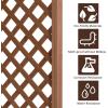 imageOutvita 7 Ft Wooden Garden Arbor Arch Fir Wood Arbour Trellis Pergola Archway for Wedding Ceremony Decoration Pergola Plant Climbing Rose Vines Lawn Courtyard Patio Dark BrownBrown