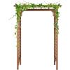 imageOutvita 7 Ft Wooden Garden Arbor Arch Fir Wood Arbour Trellis Pergola Archway for Wedding Ceremony Decoration Pergola Plant Climbing Rose Vines Lawn Courtyard Patio Dark BrownBrown