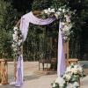 imageOutvita 7 Ft Wooden Garden Arbor Arch Fir Wood Arbour Trellis Pergola Archway for Wedding Ceremony Decoration Pergola Plant Climbing Rose Vines Lawn Courtyard Patio Dark BrownReddish Brown