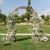 imageOutvita 7 Ft Wooden Garden Arbor Arch Fir Wood Arbour Trellis Pergola Archway for Wedding Ceremony Decoration Pergola Plant Climbing Rose Vines Lawn Courtyard Patio Dark BrownReddish Brown