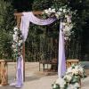 imageOutvita 7 Ft Wooden Garden Arbor Arch Fir Wood Arbour Trellis Pergola Archway for Wedding Ceremony Decoration Pergola Plant Climbing Rose Vines Lawn Courtyard Patio Dark BrownBrown