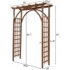imageOutvita 7 Ft Wooden Garden Arbor Arch Fir Wood Arbour Trellis Pergola Archway for Wedding Ceremony Decoration Pergola Plant Climbing Rose Vines Lawn Courtyard Patio Dark BrownDark Brown