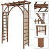imageOutvita 7 Ft Wooden Garden Arbor Arch Fir Wood Arbour Trellis Pergola Archway for Wedding Ceremony Decoration Pergola Plant Climbing Rose Vines Lawn Courtyard Patio Dark BrownDark Brown