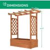 imageOutvita 72quot H Outdoor Raised Garden Bed with Trellis ampamp Roof Wood Planter Box Equipped with Drainage for Vine Climbing Plants and Flowers Herbs in Balcony Garden PatioOrangeTeak Color