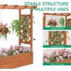imageOutvita 72quot H Outdoor Raised Garden Bed with Trellis ampamp Roof Wood Planter Box Equipped with Drainage for Vine Climbing Plants and Flowers Herbs in Balcony Garden PatioOrangeTeak Color