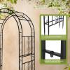 imageOutvita 73FT Garden Arch Arbor Heavy Duty Metal Arbour Archway Decorative Frame Stand Trellis with Ground Stakes for Wedding Ceremony Party Plant Climbing Rose Vines Lawn Patio Black3075 Pounds