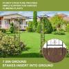 imageOutvita 73FT Garden Arch Arbor Heavy Duty Metal Arbour Archway Decorative Frame Stand Trellis with Ground Stakes for Wedding Ceremony Party Plant Climbing Rose Vines Lawn Patio Black220 Pounds
