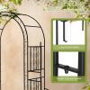 imageOutvita 73FT Garden Arch Arbor Heavy Duty Metal Arbour Archway Decorative Frame Stand Trellis with Ground Stakes for Wedding Ceremony Party Plant Climbing Rose Vines Lawn Patio Black300 Pounds