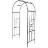 imageOutvita 73FT Garden Arch Arbor Heavy Duty Metal Arbour Archway Decorative Frame Stand Trellis with Ground Stakes for Wedding Ceremony Party Plant Climbing Rose Vines Lawn Patio Black1543 Pounds