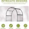 imageOutvita 73FT Garden Arch Arbor Heavy Duty Metal Arbour Archway Decorative Frame Stand Trellis with Ground Stakes for Wedding Ceremony Party Plant Climbing Rose Vines Lawn Patio Black1543 Pounds