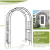 imageOutvita 73FT Garden Arch Arbor Heavy Duty Metal Arbour Archway Decorative Frame Stand Trellis with Ground Stakes for Wedding Ceremony Party Plant Climbing Rose Vines Lawn Patio Black302 Pounds