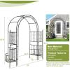 imageOutvita 73FT Garden Arch Arbor Heavy Duty Metal Arbour Archway Decorative Frame Stand Trellis with Ground Stakes for Wedding Ceremony Party Plant Climbing Rose Vines Lawn Patio Black300 Pounds