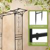 imageOutvita 73FT Garden Arch Arbor Heavy Duty Metal Arbour Archway Decorative Frame Stand Trellis with Ground Stakes for Wedding Ceremony Party Plant Climbing Rose Vines Lawn Patio Black220 Pounds
