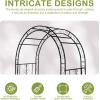 imageOutvita 73FT Garden Arch Arbor Heavy Duty Metal Arbour Archway Decorative Frame Stand Trellis with Ground Stakes for Wedding Ceremony Party Plant Climbing Rose Vines Lawn Patio Black3075 Pounds