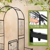 imageOutvita 73FT Garden Arch Arbor Heavy Duty Metal Arbour Archway Decorative Frame Stand Trellis with Ground Stakes for Wedding Ceremony Party Plant Climbing Rose Vines Lawn Patio Black3924 Pounds
