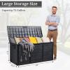 imageOutvita 75 Gallon Deck Storage Box Durable Storage Container Bin Store Patio Cushions Yard Stools Outdoor Patio Garden All BlackBlack