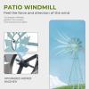 imageOutvita 8FT Ornamental Windmill Heavy Duty Durable Metal Weather Vane Garden Decoration Weather Resistant for Garden Yard Farm Seaside 8ftGray8ftblue