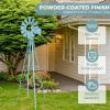 imageOutvita 8FT Ornamental Windmill Heavy Duty Durable Metal Weather Vane Garden Decoration Weather Resistant for Garden Yard Farm Seaside 8ftGray8ftblue