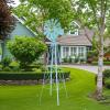 imageOutvita 8FT Ornamental Windmill Heavy Duty Durable Metal Weather Vane Garden Decoration Weather Resistant for Garden Yard Farm Seaside 8ftGray8ftblue