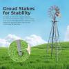 imageOutvita 8FT Ornamental Windmill Heavy Duty Durable Metal Weather Vane Garden Decoration Weather Resistant for Garden Yard Farm Seaside 8ftGray8ftgray
