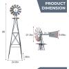 imageOutvita 8FT Ornamental Windmill Heavy Duty Durable Metal Weather Vane Garden Decoration Weather Resistant for Garden Yard Farm Seaside 8ftGray8ftgray
