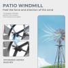 imageOutvita 8FT Ornamental Windmill Heavy Duty Durable Metal Weather Vane Garden Decoration Weather Resistant for Garden Yard Farm Seaside 8ftGray8ftgray