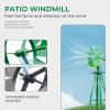 imageOutvita 8FT Ornamental Windmill Heavy Duty Durable Metal Weather Vane Garden Decoration Weather Resistant for Garden Yard Farm Seaside 8ftGray8ftgreen