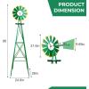 imageOutvita 8FT Ornamental Windmill Heavy Duty Durable Metal Weather Vane Garden Decoration Weather Resistant for Garden Yard Farm Seaside 8ftGray8ftgreen