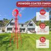 imageOutvita 8FT Ornamental Windmill Heavy Duty Durable Metal Weather Vane Garden Decoration Weather Resistant for Garden Yard Farm Seaside 8ftGray8ftred