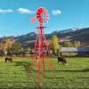 imageOutvita 8FT Ornamental Windmill Heavy Duty Durable Metal Weather Vane Garden Decoration Weather Resistant for Garden Yard Farm Seaside 8ftGray8ftred