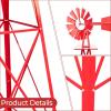 imageOutvita 8FT Ornamental Windmill Heavy Duty Durable Metal Weather Vane Garden Decoration Weather Resistant for Garden Yard Farm Seaside 8ftGray8ftred