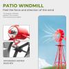 imageOutvita 8FT Ornamental Windmill Heavy Duty Durable Metal Weather Vane Garden Decoration Weather Resistant for Garden Yard Farm Seaside 8ftGray8ftred